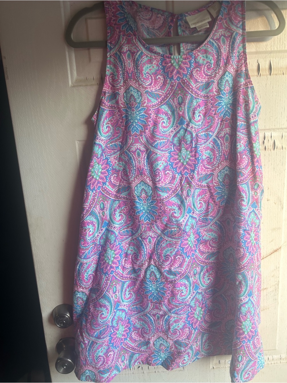 Cynthia Rowley Pink and Turquoise Paisley Sleeveless Shift size small